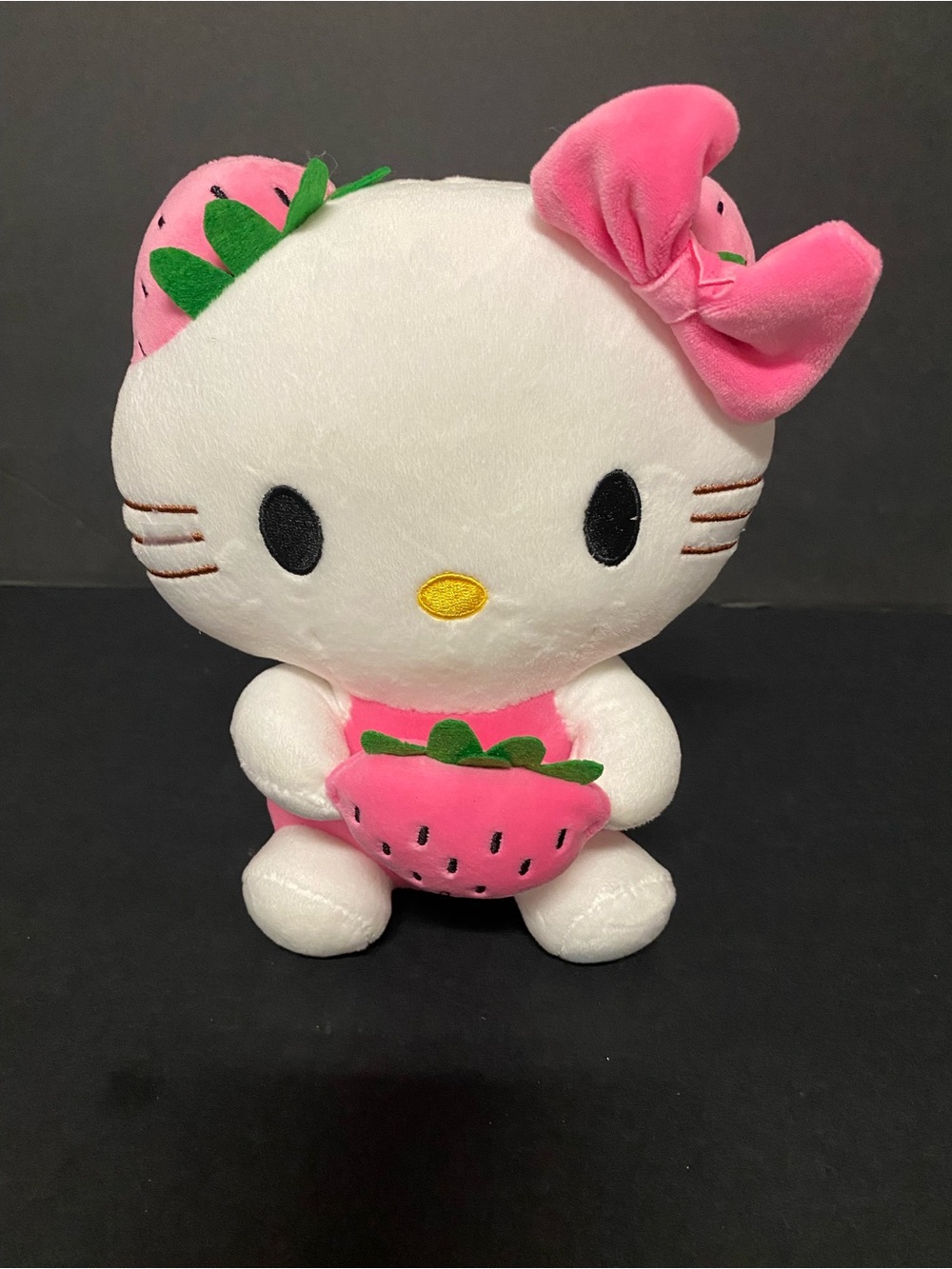 Sanrio Hello Kitty Plush with Pink Bow & Strawberry